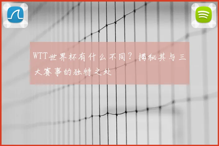 WTT世界杯有什么不同？揭秘其与三大赛事的独特之处