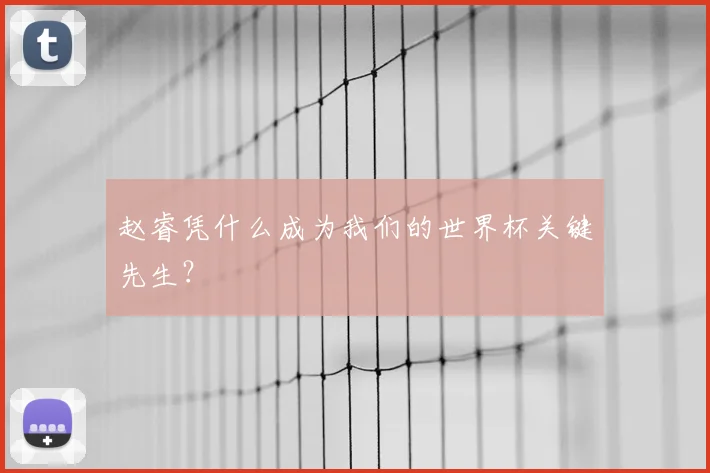 赵睿凭什么成为我们的世界杯关键先生?